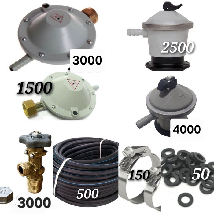 Редуктор для баллона. Редуктор. Шланг. Хомут.