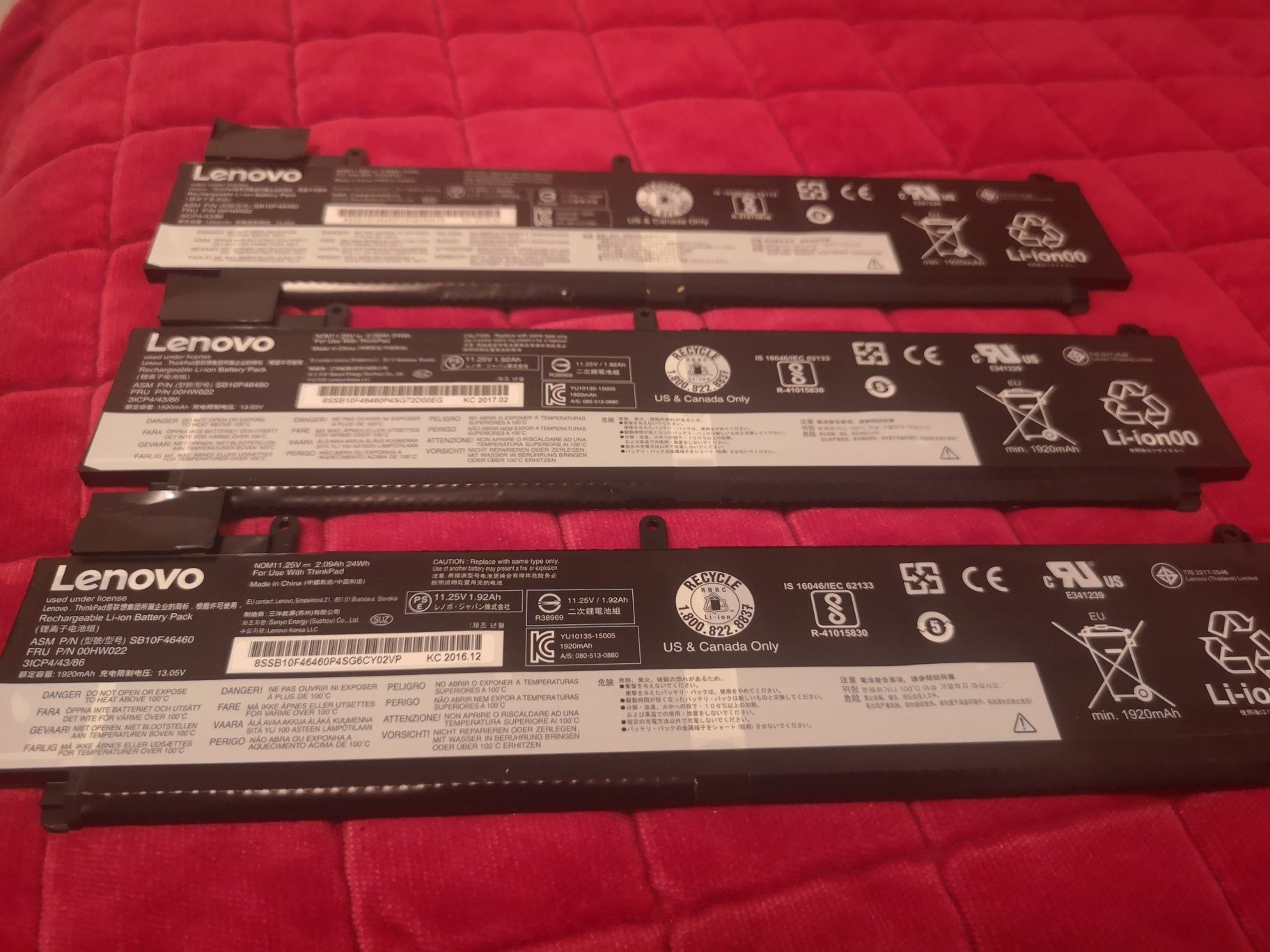 Baterie originala laptop Lenovo ThinkPad T460s T470s, 1920mAh