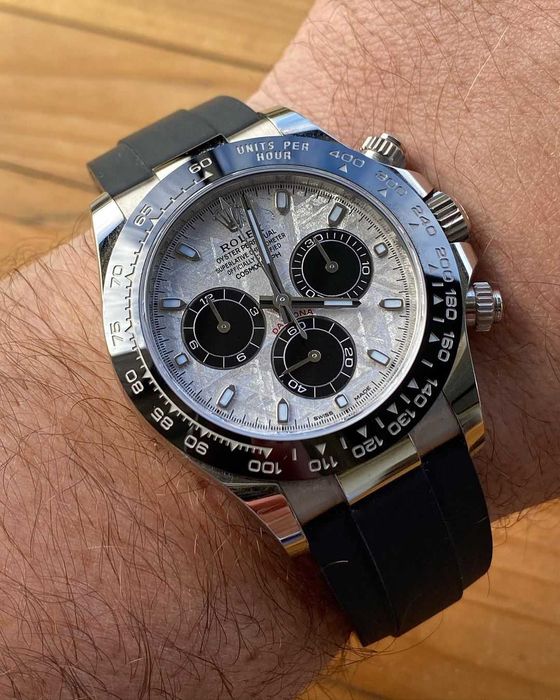 rolex daytona meteorite silver