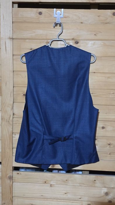 Costum 3 piese Sacou Vestă Pantaloni Lână Albastru