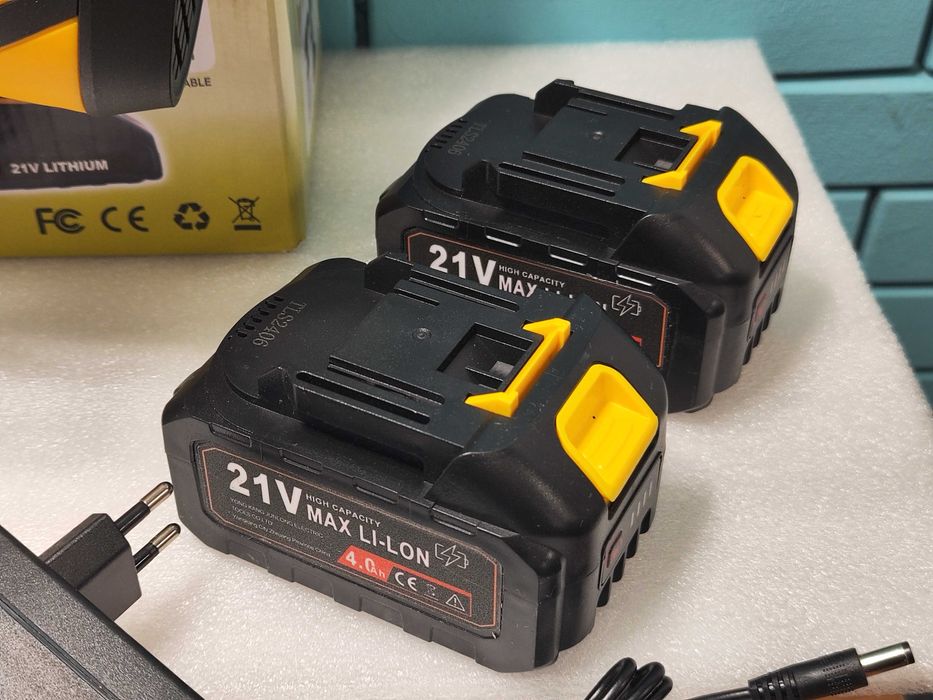 Акумулаторен пистолет за боядисване 600W 1000мл 6 дюзи жълт 2x 4Ah