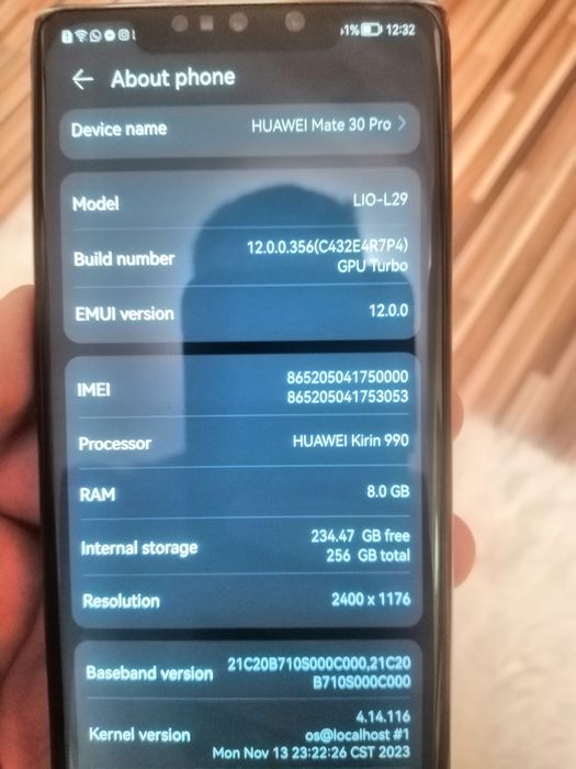 Huawei Mate 30 pro/ 256 cu 8gb ram