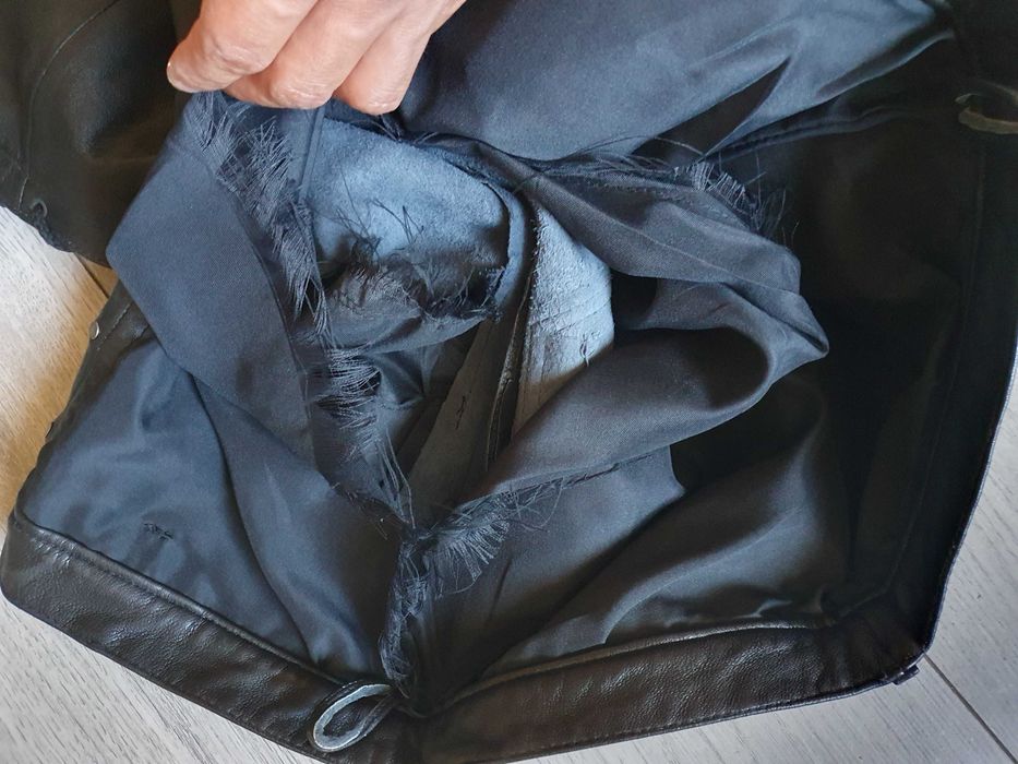 Pantaloni de piele cu sireturi pe margini - Talie 82 cm