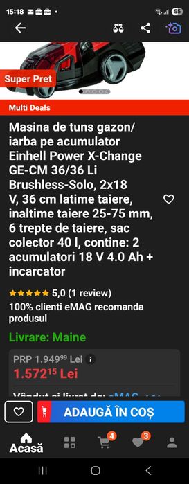 Mașini de tuns iarba Einhell si Ferrex
