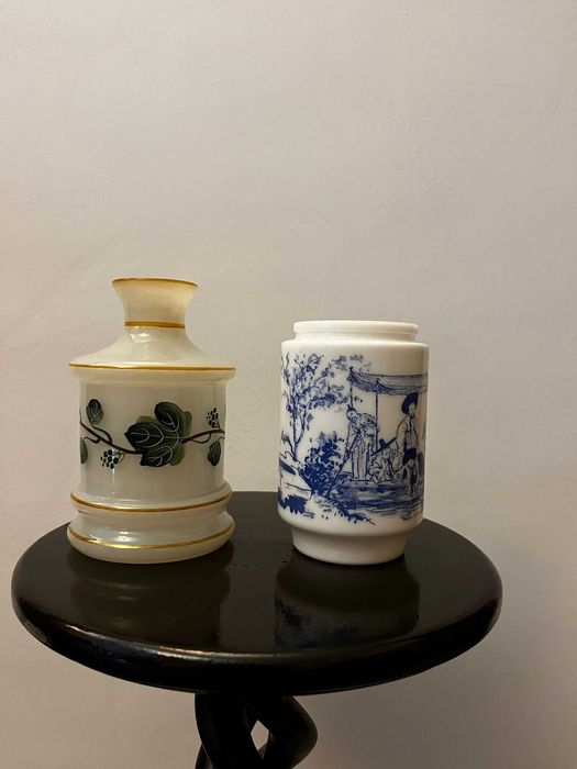 Set doua piese din opalina decoratiuni deosebite bibelouri bibelou