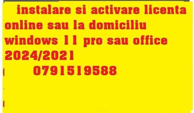instalare si activare licente windows,office ,online sau la domiciliu