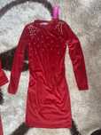 Rochie rosie de catifea StarShiners