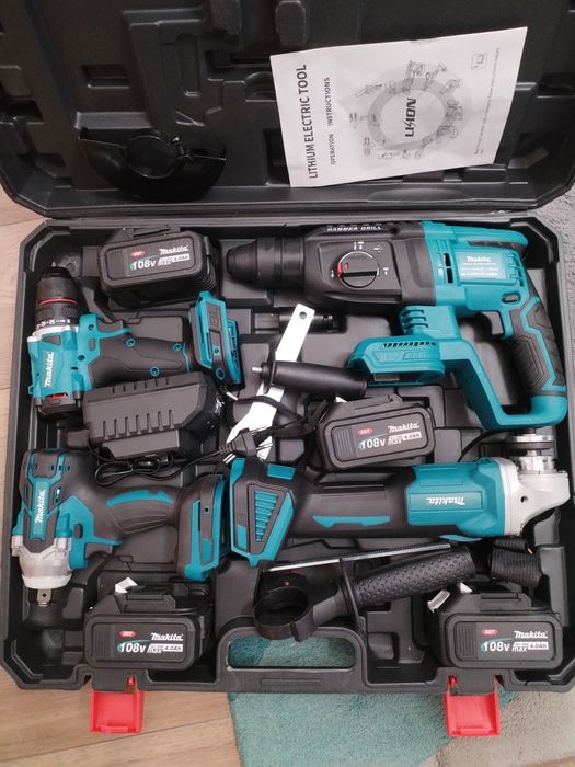 Акумулаторни машини 4 в 1 винтоверт гайковерт перфоратор ъглошлайф