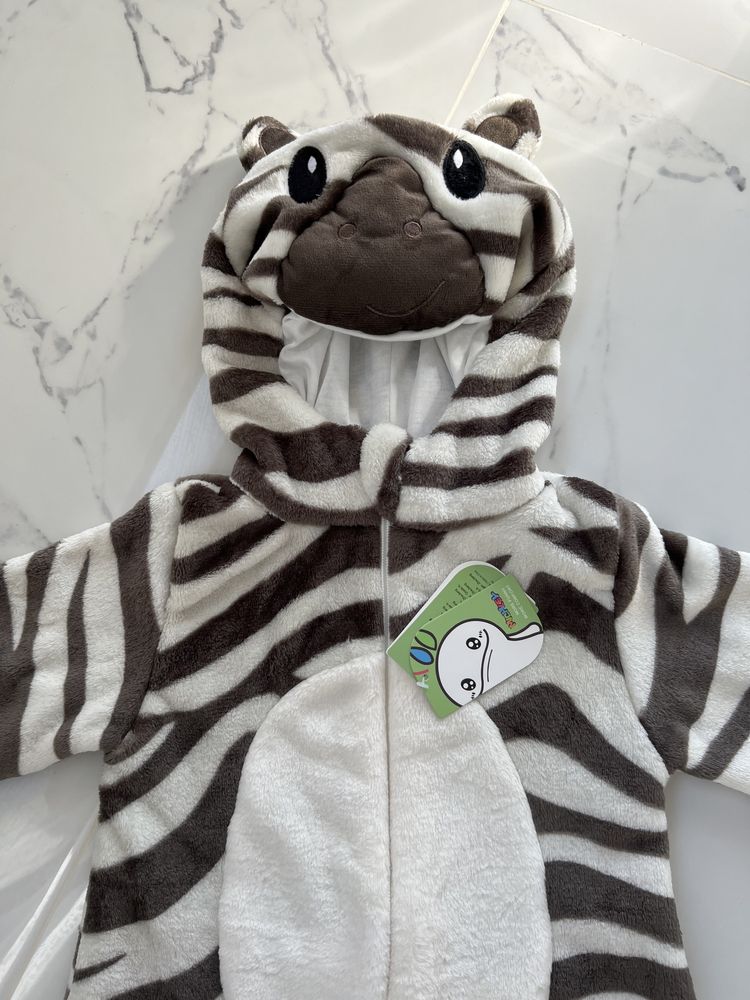 Costum zebra pentru copii plusat
