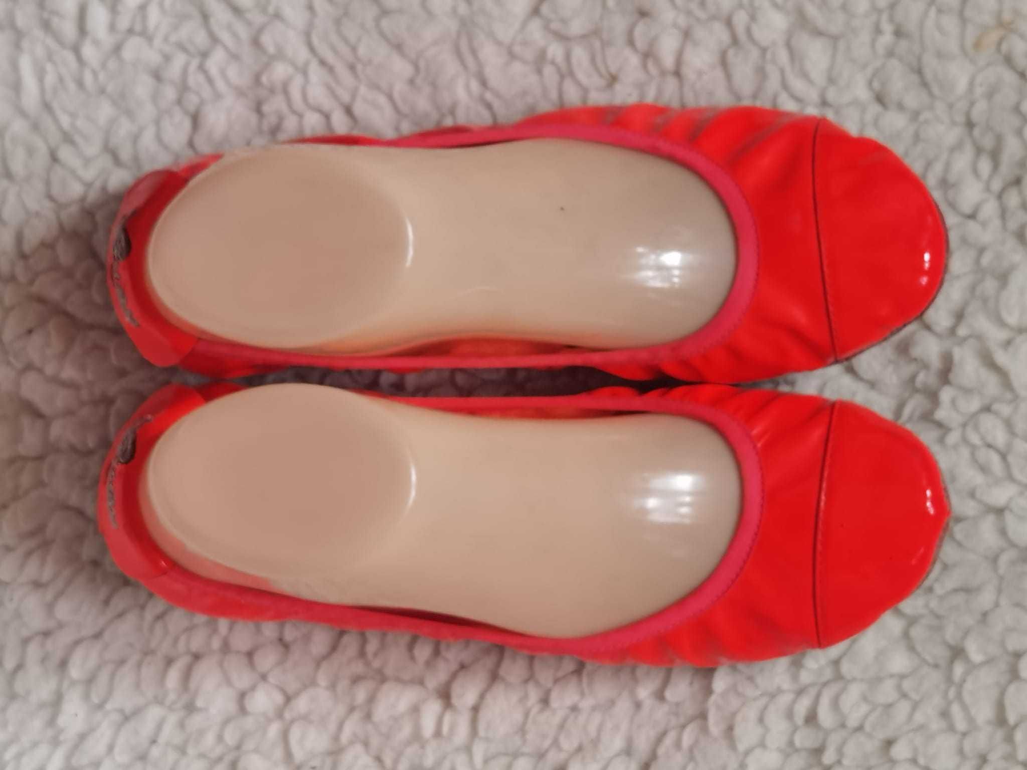 Balerini dama piele naturala lacuita corai neon Guess opincute femei