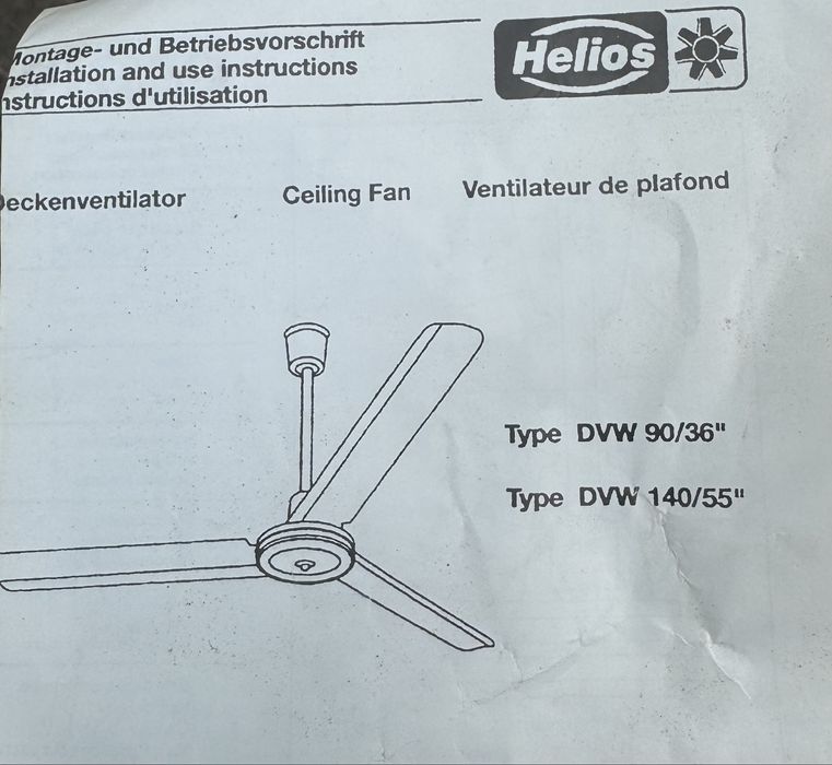 Vand ventilator tavan Helios nou