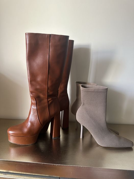 Ботуши Zara от естествена кожа, 39 номер