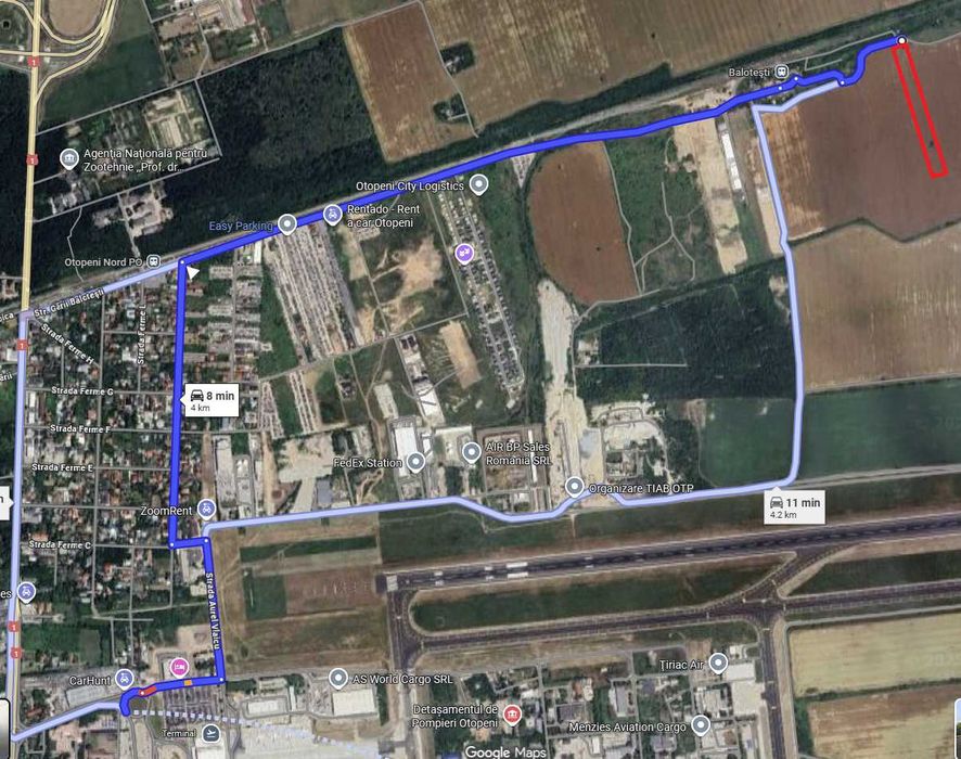 Teren Intravilan 16K mp Otopeni/Drumul Garii Balotesti, Langa Aeroport