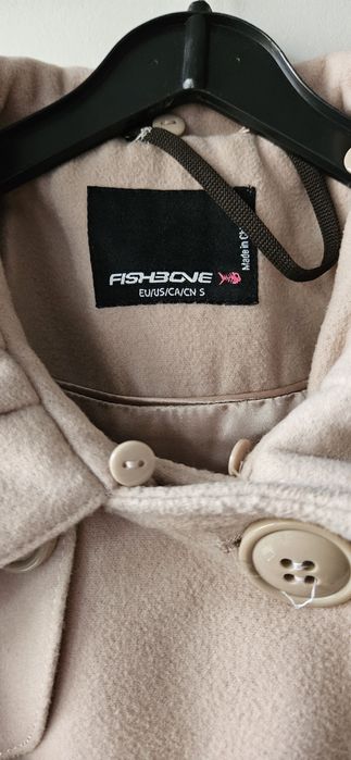 Palton Fisbone S crem