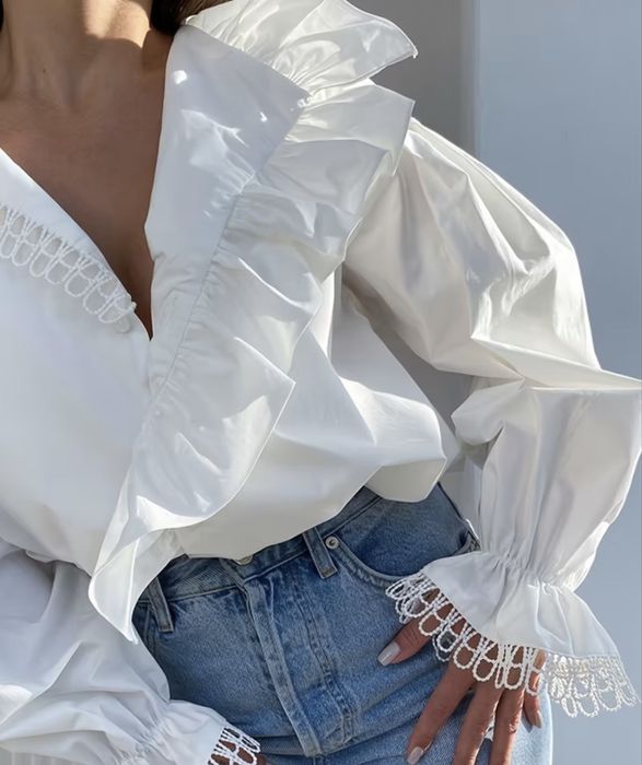 Дамска бяла риза