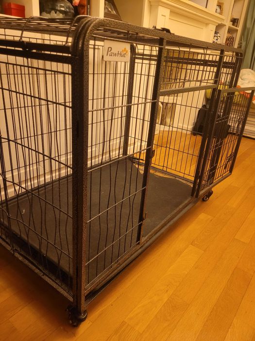 PawHut Kennel pentru Caini Pliabil
Usa cu Blocare 4 Roti