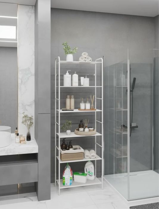 Белый металлический стеллаж