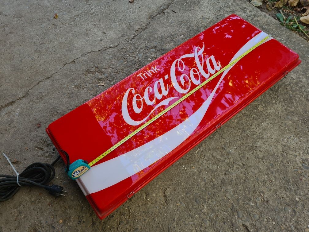 Reclama luminoasa Coca Cola 100x40 cm vintage dimensiuni mari