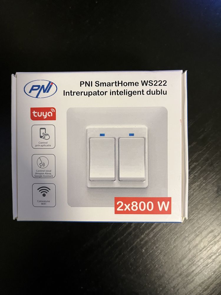 Întrerupător Dublu Smart PNI WS222 Wi-Fi