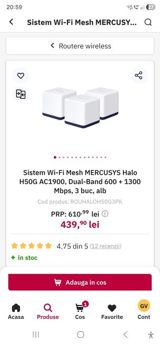 Mercusys H50G / sistem wifi mesh