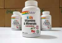 Solaray, Детские жевательные витамины и минералы,вкус  вишни, 120