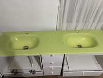 Set lavoar dublu pt baie din sticla