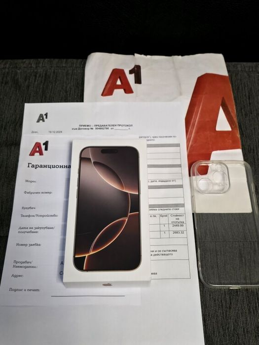 ***КАТО НОВ 512GB iPhone 16 Pro Гаранция от A1 до 2026г. Desert Titani