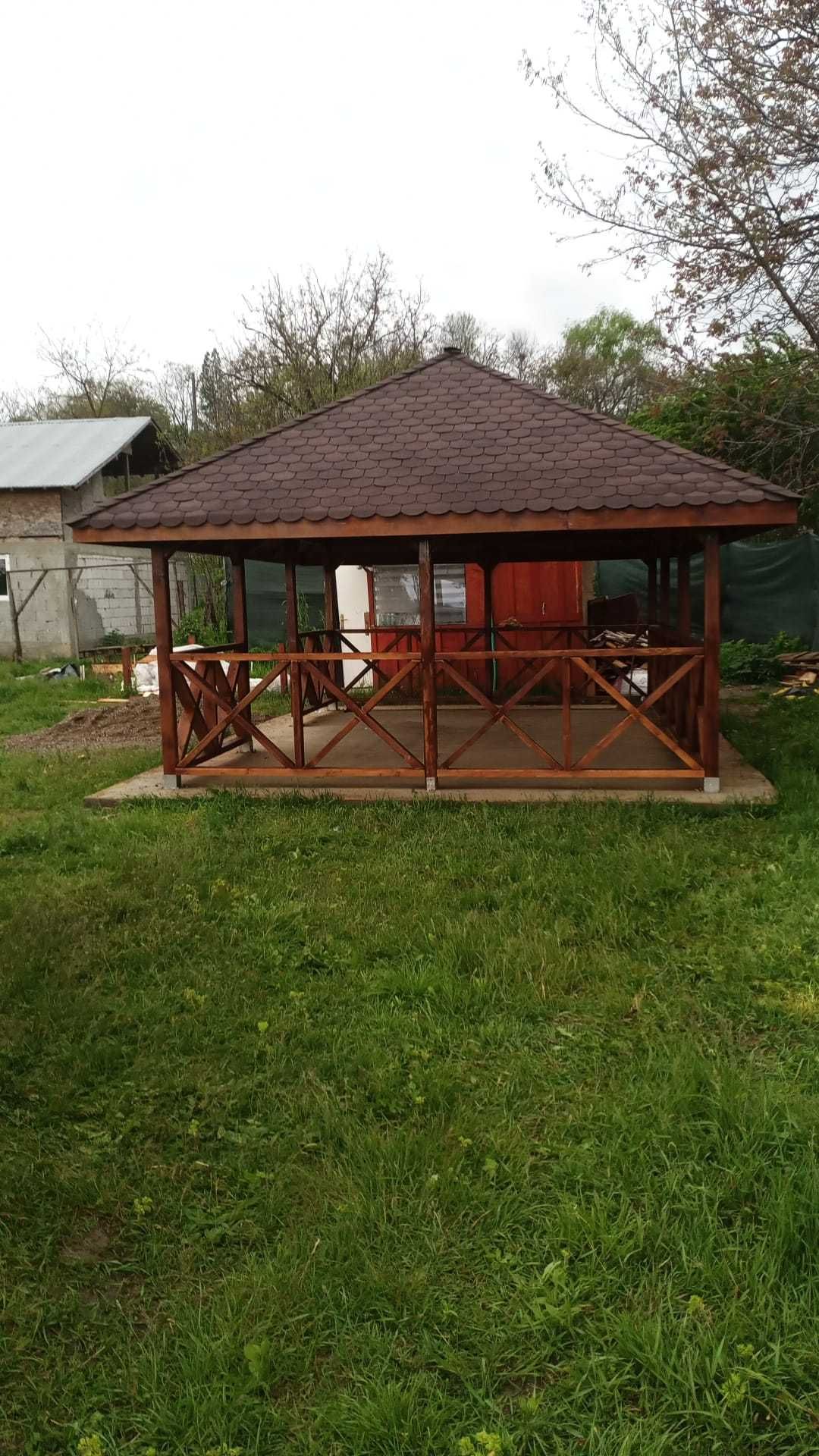 Cabana stil A-Frame, Casa, Foisoare si Terase din structura de lemn