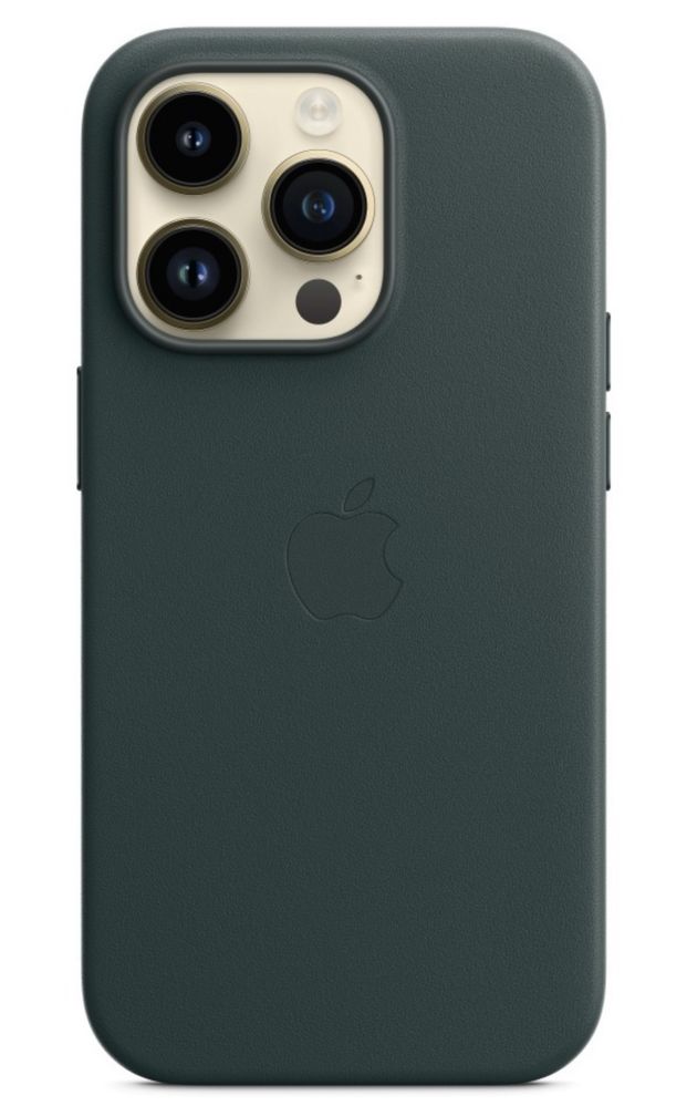 Чехол Apple Leather Case MagSafe для Apple iPhone 14 Pro forest green