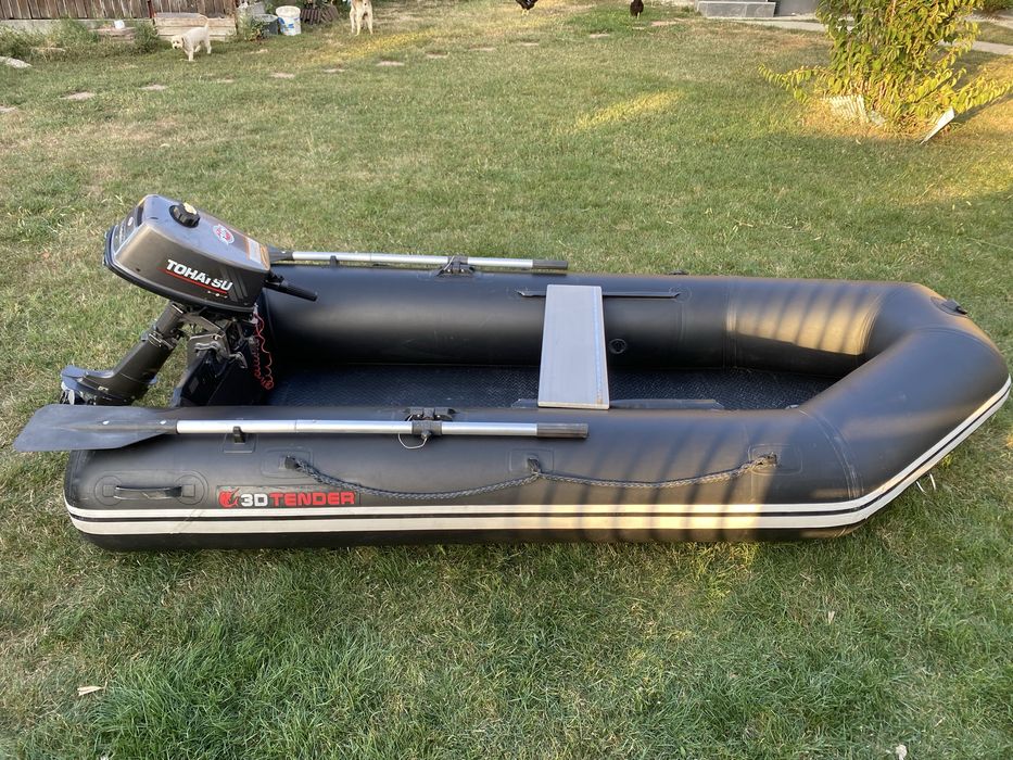 Barca pneumatica 3d tender si motor Tohatsu 4 cp 2 timpi (bonus sonar)
