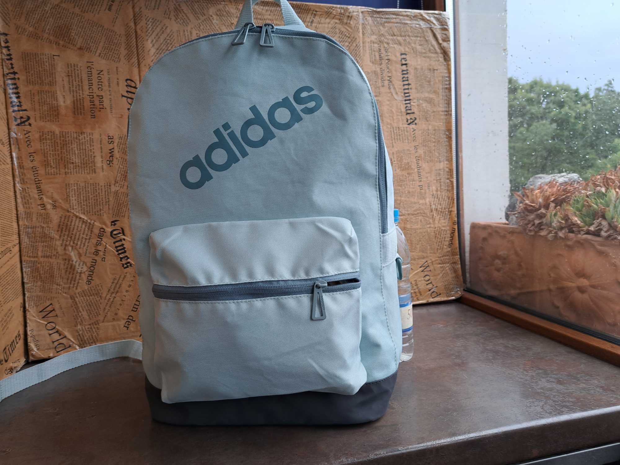 раница Adidas-светло синя,текстилна чанта,адидас