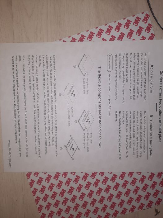 Подложка стола принтера flashforge guider 2s