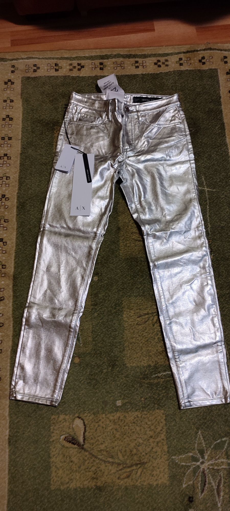 Blugi pantaloni ARMANI EXCHANGE originali  aspect metalizat marimea 25