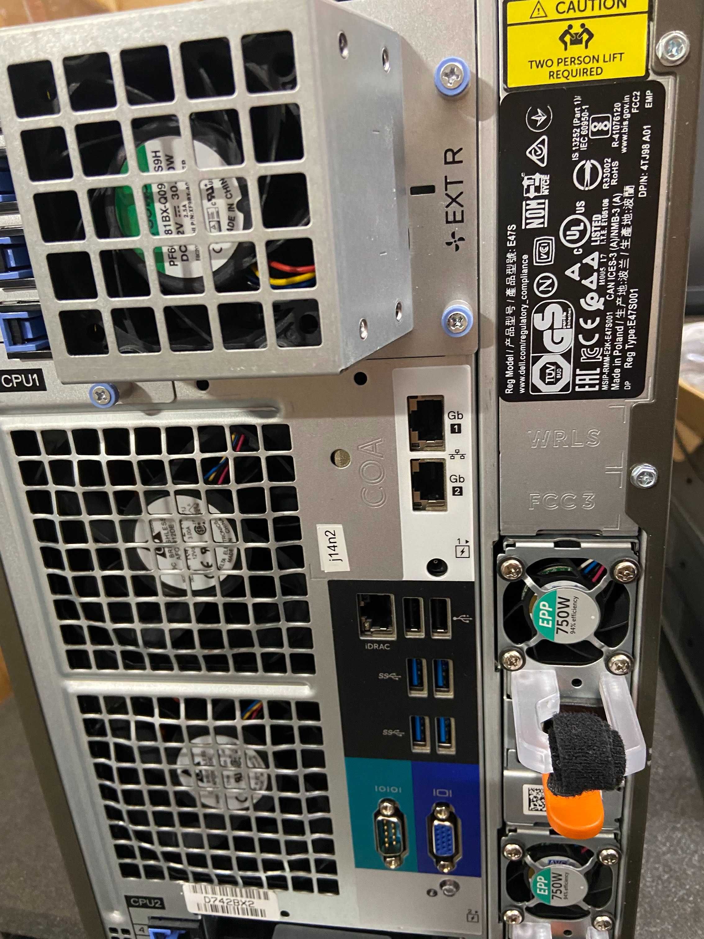 Dell T640 2*Xeon Gold 6150 36c/72t, 128GB DDR4, GPU, RAID сървър ML AI