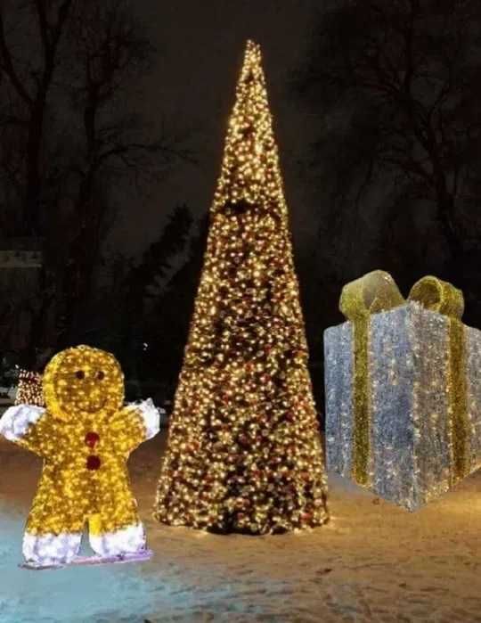 Brazi luminosi de exterior, iluminat festiv Craciun