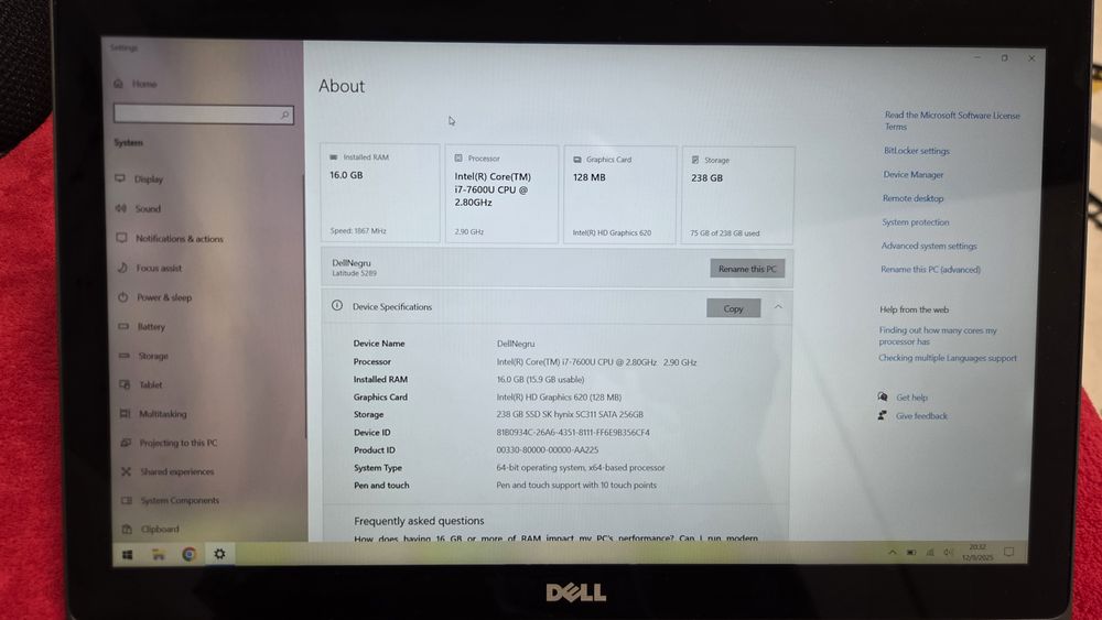 Laptop Dell Latitude 5289. Touchscreen 2 in 1