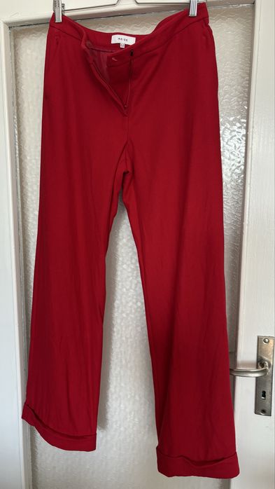 Вълнен червен дамски панталон
