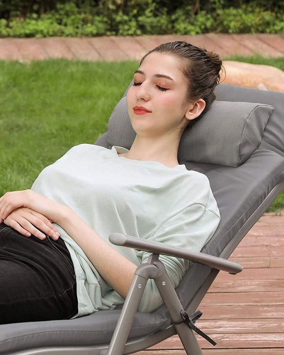 Сгъваем шезлонг с матрак 6см и възглавница SONGMICS 150кг