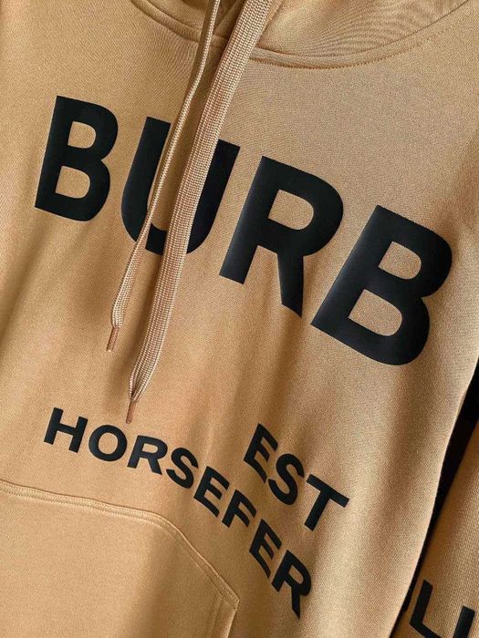 Мъжко Худи с Качулка BURBERRY кафяв цвят