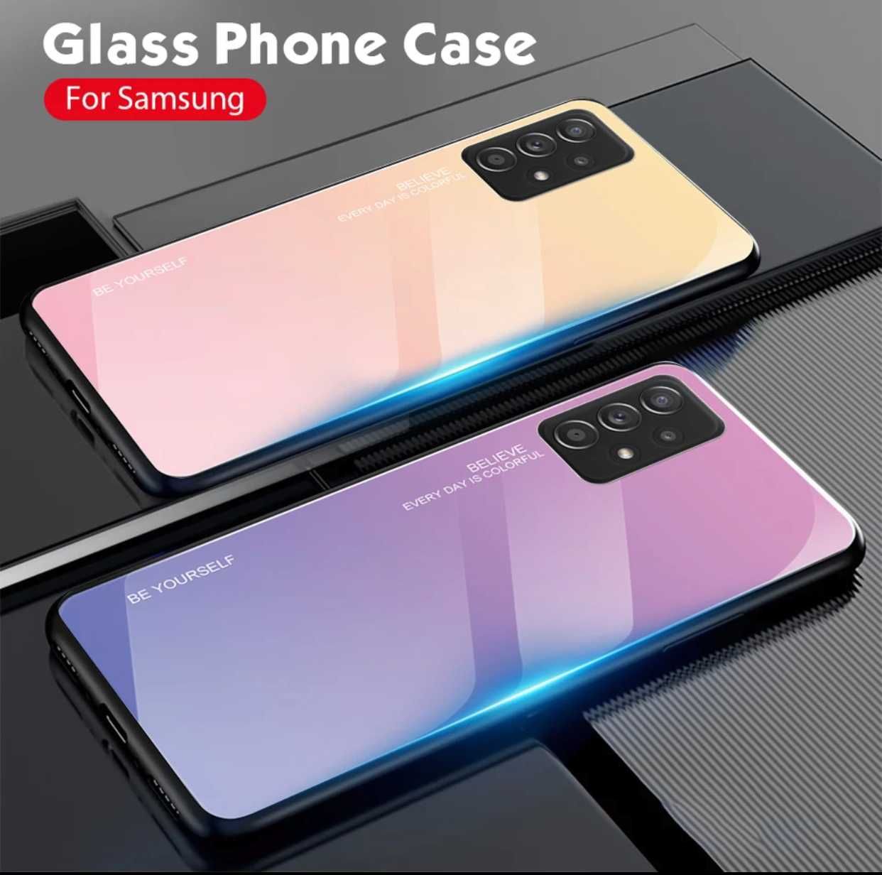 Husa Gradient din sticla pentru Samsung Galaxy A6 2018 / J6+ / J6 Plus