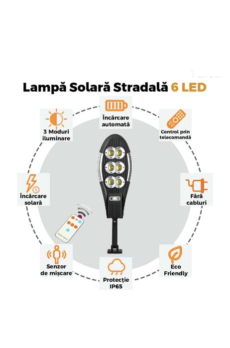 Lampa solara stradala, control din telecomanda 400w - Model W779
