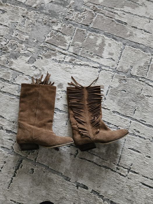 Велурени каубойски ботуши