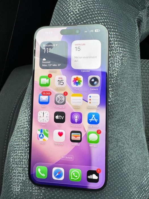 Iphone 15 pro max 256gb titanium black am si cutia