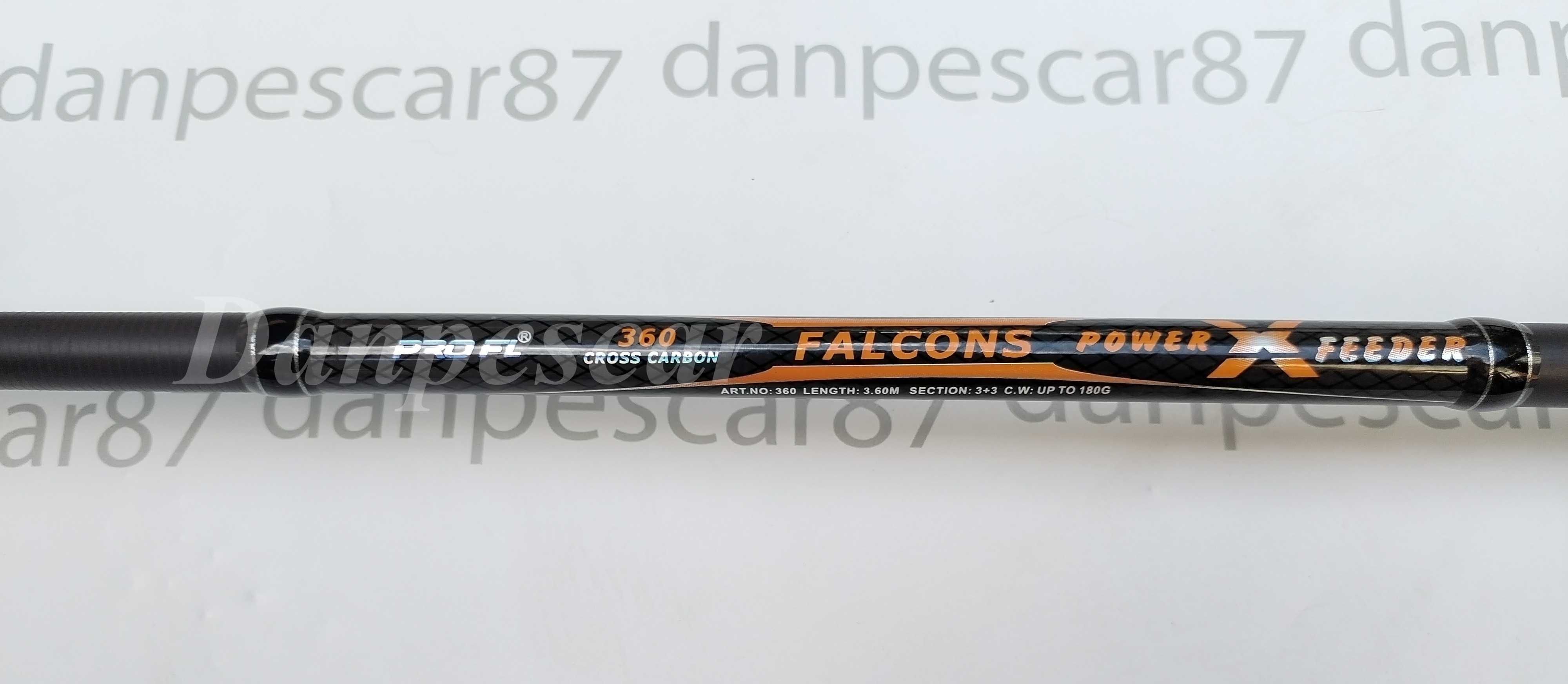 Lanseta fibra de carbon PRO FL FALCONS POWER X Feeder 3,60 metri 180gr