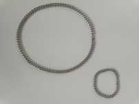 Set Lanț și Brățară Cuban Argintii 8mm din Oțel Inoxidabil