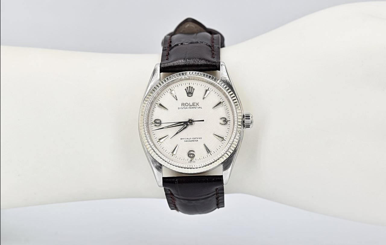 Изключителен Rolex Oyster Perpetual. Автоматичен часовник. Стомана. Бя