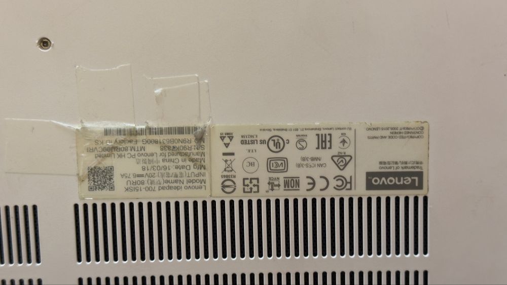 Laptop lenovo ideapad 700