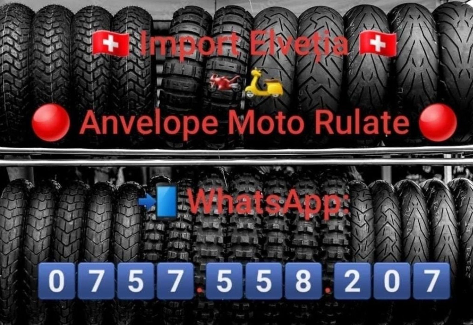 Anvelope moto rulate diverse dimensiuni .