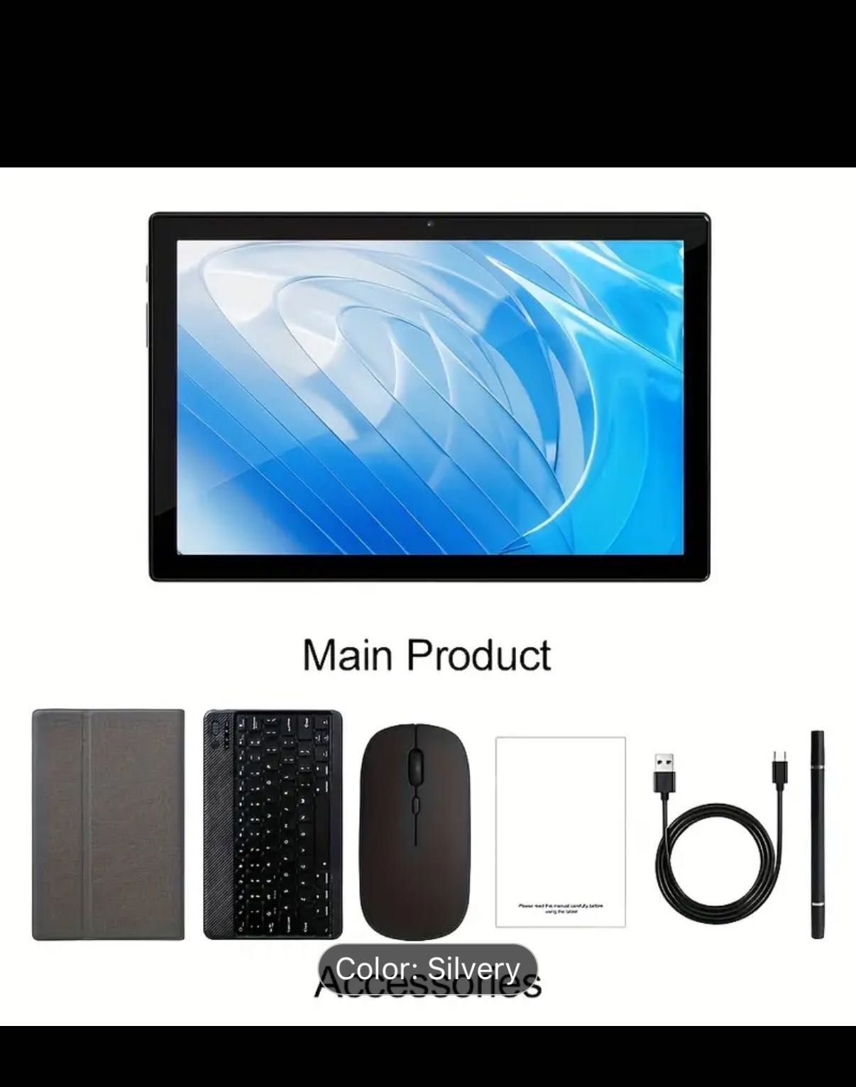 Таблет ‘10inch Android 14 Tablet with Keyboard, Mouse,Case - 128GB RAM