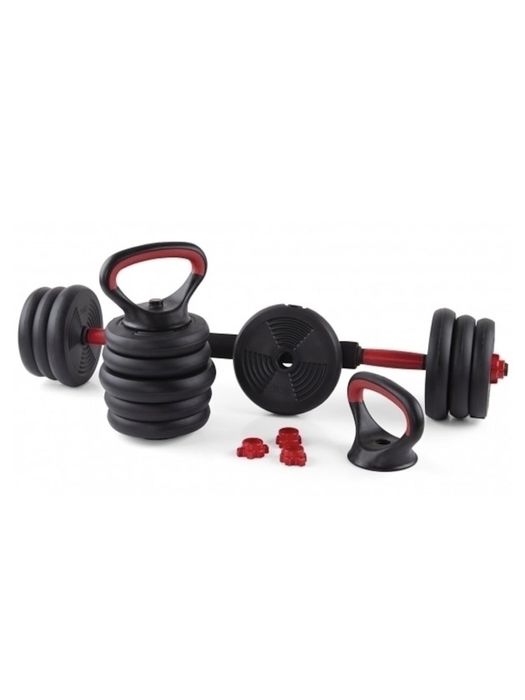 Set Gantere reglabile kettlebell FitTronic® 6 in 1 de 20 kg KF20, cu o